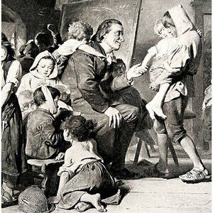 Pestalozzi The Children's Friend Photogravure Victorian 1894 Konrad Grob DWS4